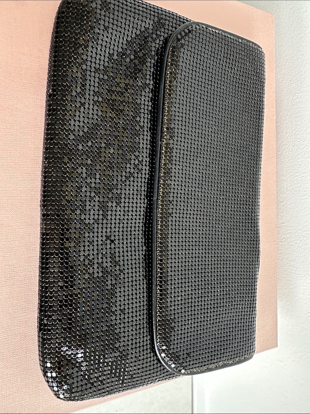 Vintage 80s Black Sequin Women’s Clutch Bag